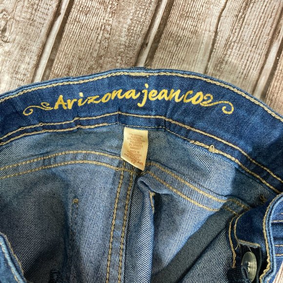 Lot of 2 ARIZONA JEAN CO Girl's 12 Skinny Blue Denim Jeans Adjustable Waist EUC - Picture 4 of 9